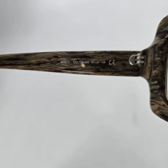 Dax Gabler Oversize Square Sunglasses Wood Grain Frame Devi Kroell 135mm 109-A05 - Picture 5 of 14